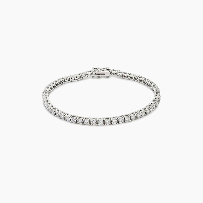 Silvertone Finish Victorian CZ Tennis Bracelet