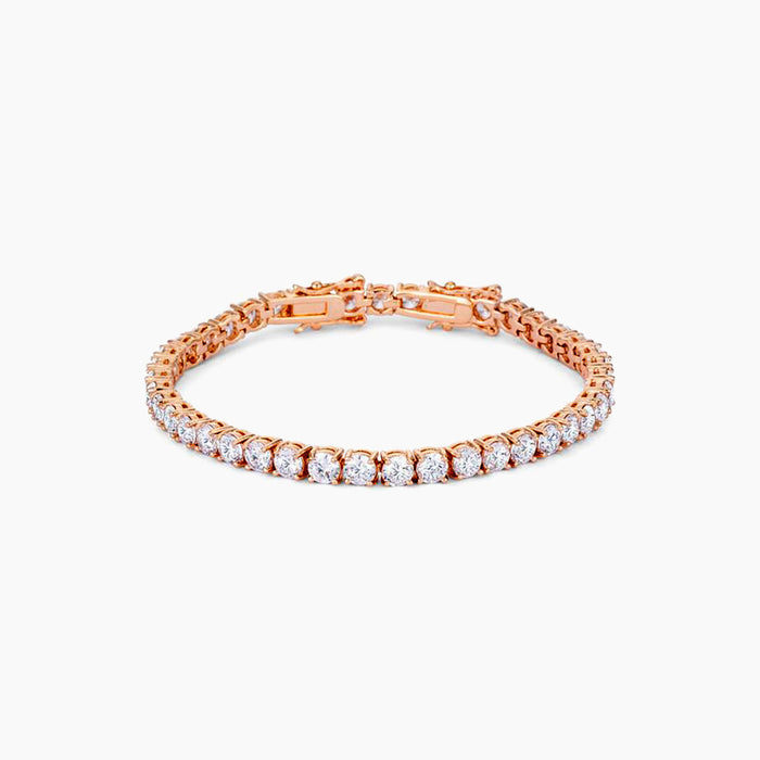 Rosegold Tennis Bracelet with Shimmering Round CZ