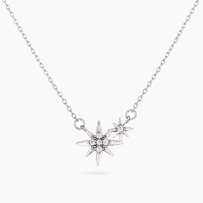 Sterling Silver Star Cluster Necklace