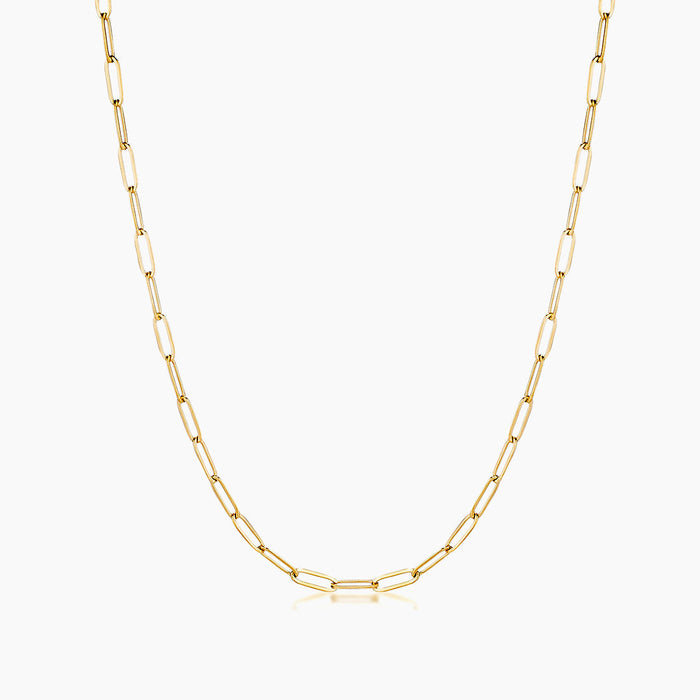Gold Plated Linked Petite Paperclip Chain Necklace