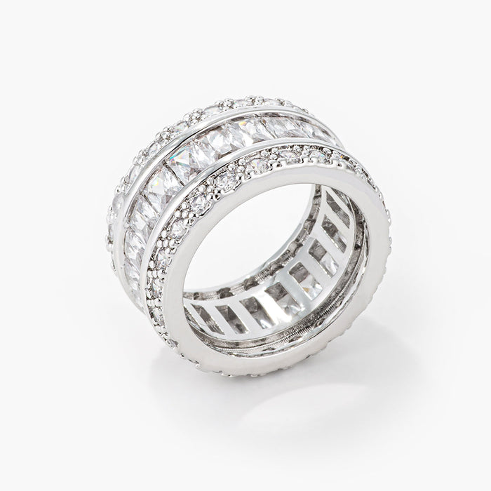 Avril 8.8ct CZ White Gold Rhodium Eternity Band