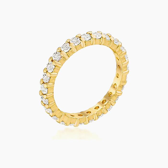 Grace 4.1ct CZ 14k Gold Classic Eternity Band