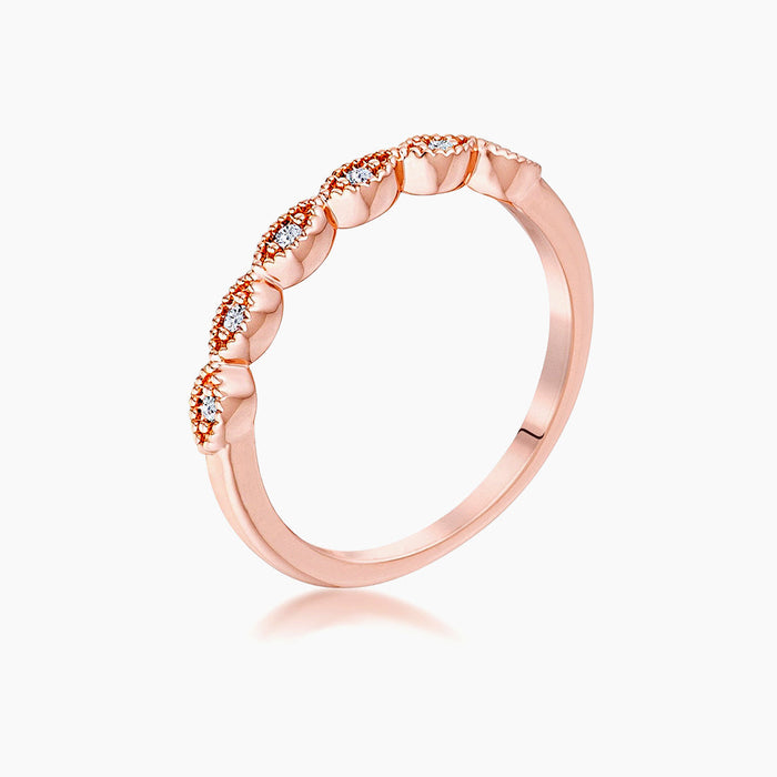 Rose Gold Plated Sextus Marquise Delicate Stackable Ring