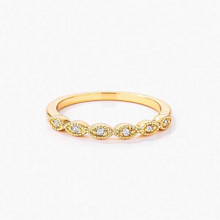 Gold Plated Sextus Marquise Delicate Stackable Ring